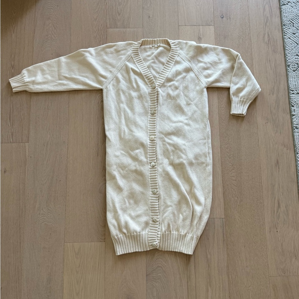 XS/S VGUC Misha and puff cream long cotton cardigan
